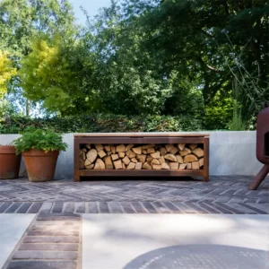 Stojak na drewno LOGG SEAT CORTEN 1200x400x424 - obrazek 3