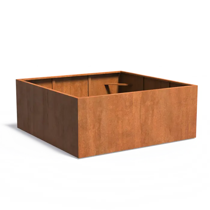 Donica CAREZZ z dnem CORTEN 2000x2000x800