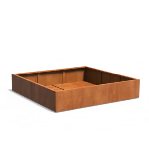 Donica CAREZZ z dnem CORTEN 2000x2000x400