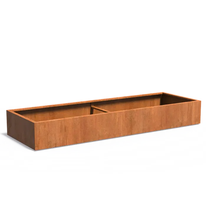 Donica CAREZZ z dnem CORTEN 3000x1000x400