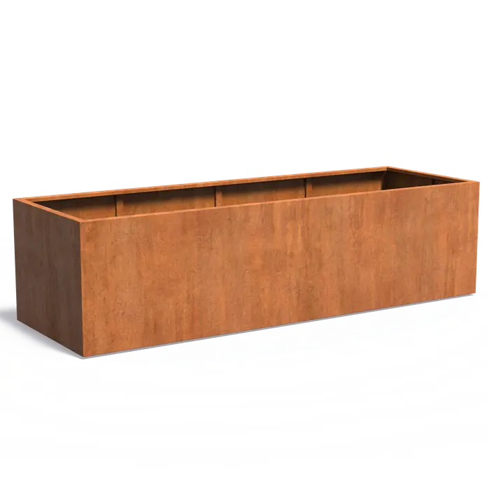 Donica CAREZZ z dnem CORTEN 3000x1000x800