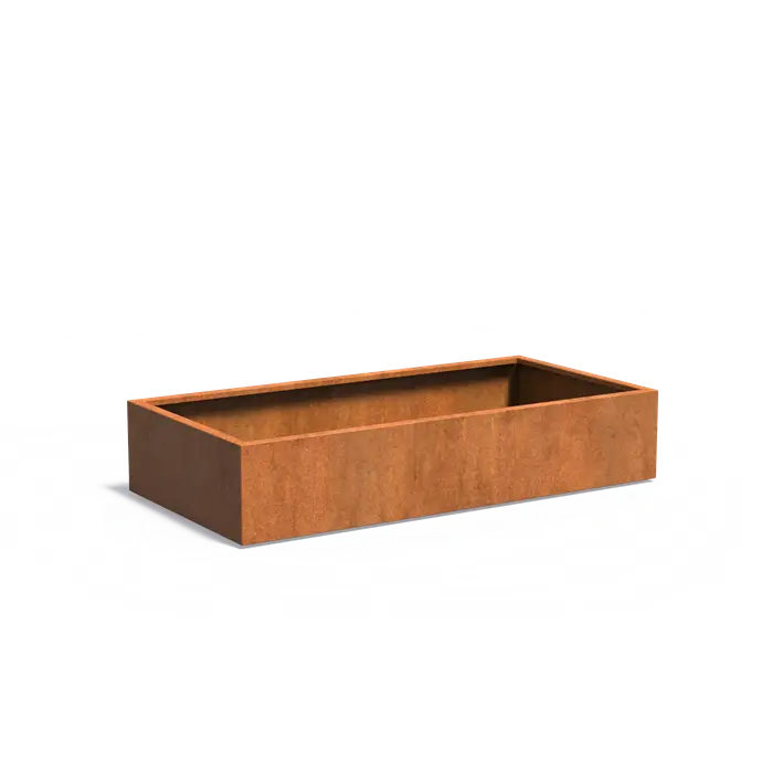 Donica CAREZZ z dnem CORTEN 2000x1000x400
