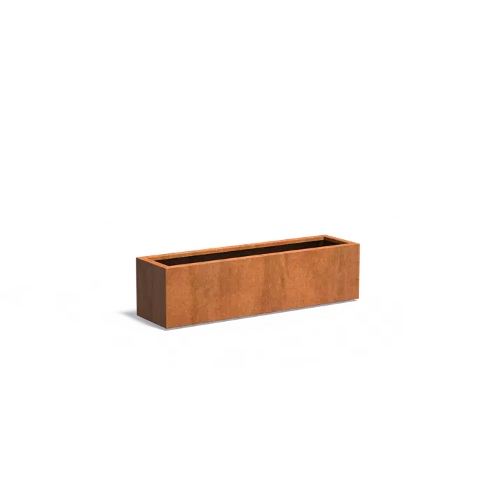 Donica CAREZZ z dnem CORTEN 1500x400x400