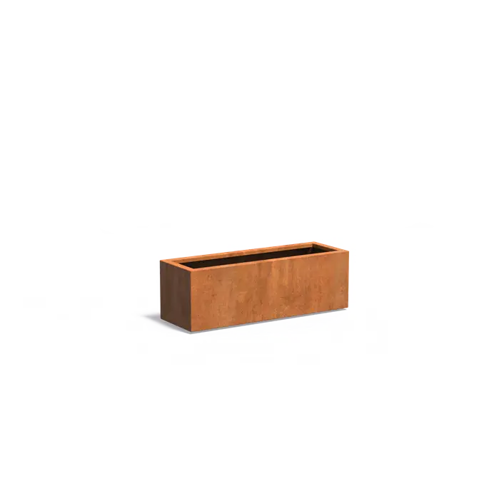 Donica CAREZZ z dnem CORTEN 1200x400x400