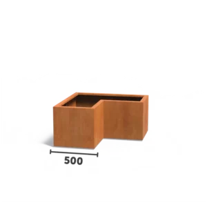 Donica CARREZ L z dnem CORTEN 1000x1000x500