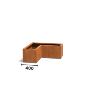 Donica CARREZ L z dnem CORTEN 1000x1000x400