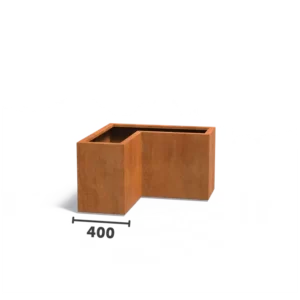 Donica CARREZ L z dnem CORTEN 1000x1000x600