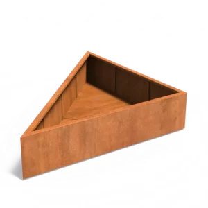 Donica TRIANGLE z dnem CORTEN 1800x1800x400