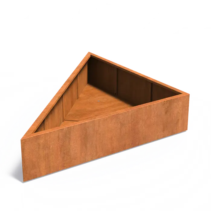 Donica TRIANGLE z dnem CORTEN 1800x1800x400