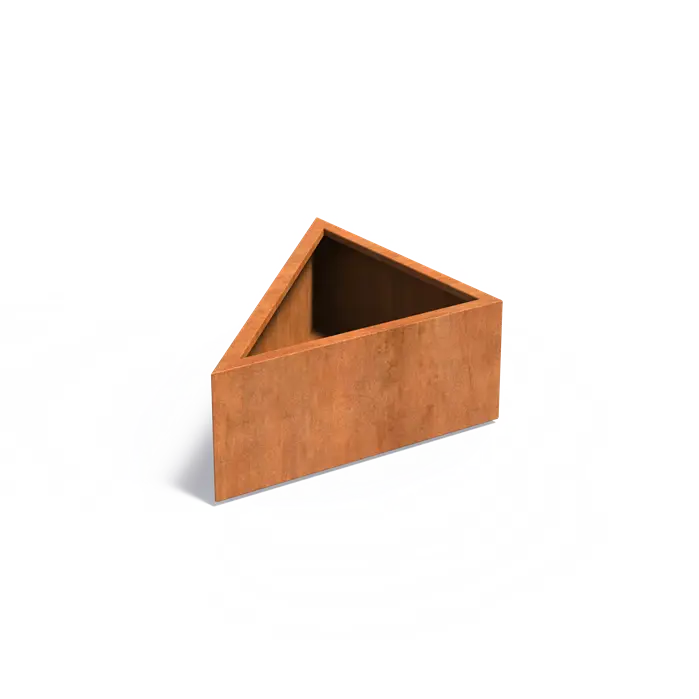 Donica TRIANGLE z dnem CORTEN 1000x1000x400