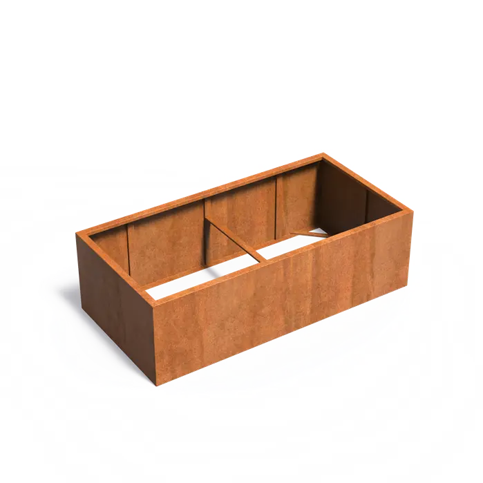 Donica CAREZZ bez dna CORTEN 2000x1000x600