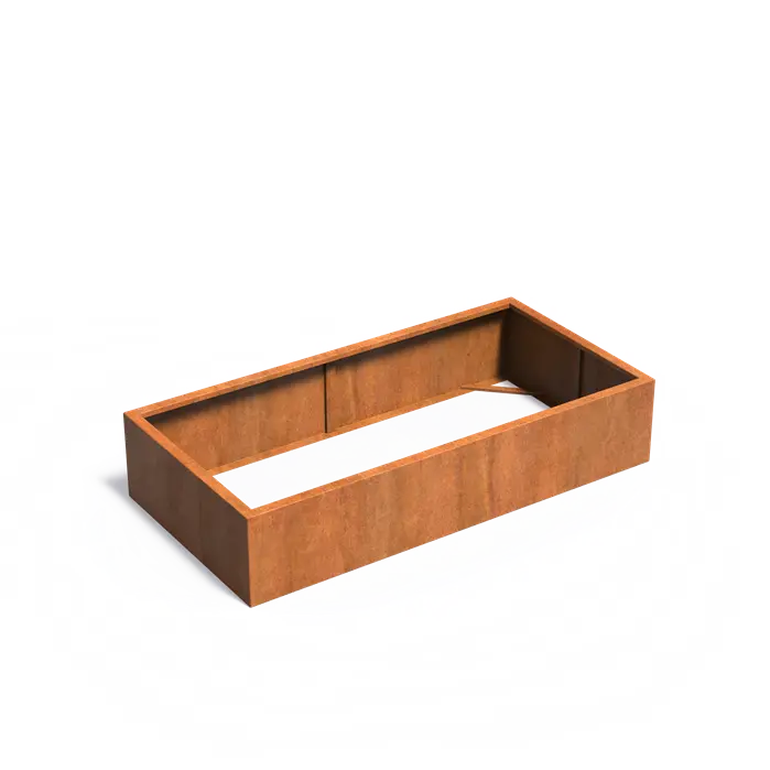 Donica CAREZZ bez dna CORTEN 2000x1000x400