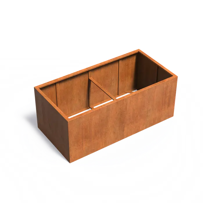 Donica CAREZZ bez dna CORTEN 2000x1000x800