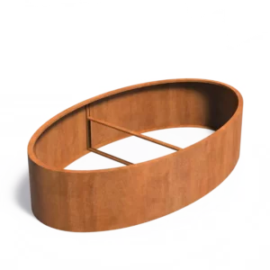 Donica ELLIPSE bez dna CORTEN 2800x1600x600