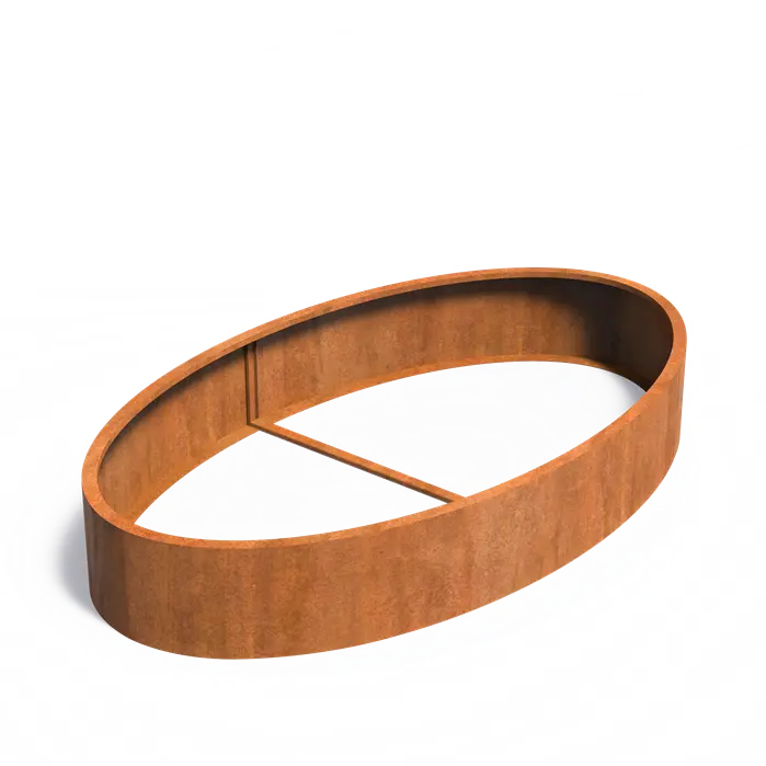 Donica ELLIPSE bez dna CORTEN 2800x1600x400