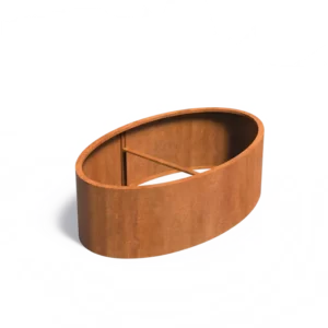 Donica ELLIPSE bez dna CORTEN 2000x1200x600