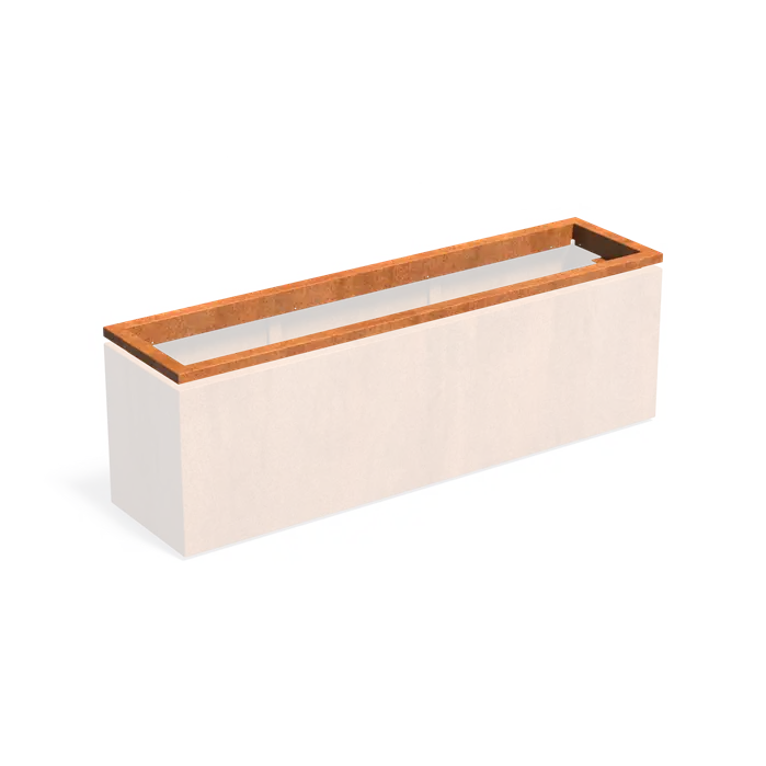Donica CARREZ in-lite ready CORTEN 2000x500x89