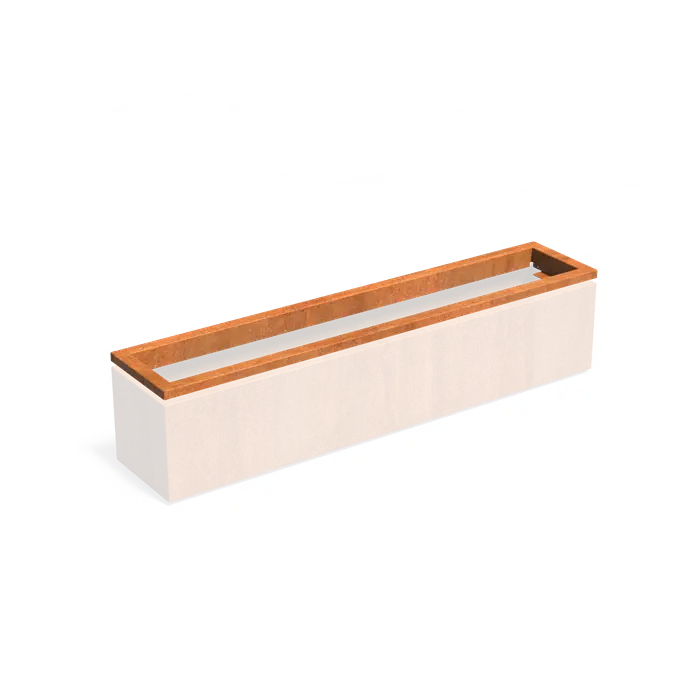 Donica CARREZ in-lite ready CORTEN 2000x400x89