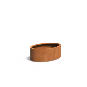 Donica ELLIPSE z dnem CORTEN 1200x800x400