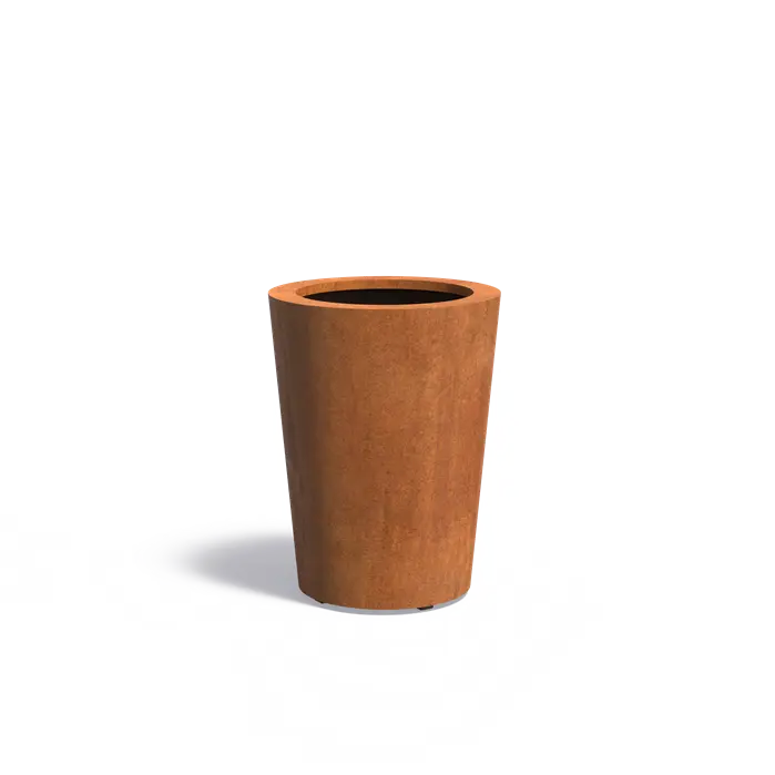 Donica CONIC z dnem CORTEN 600x800