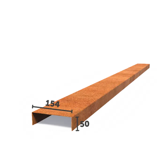 Obrzeże Corten profil przejściowy PPP 2300x2x50x154 (5 szt.)