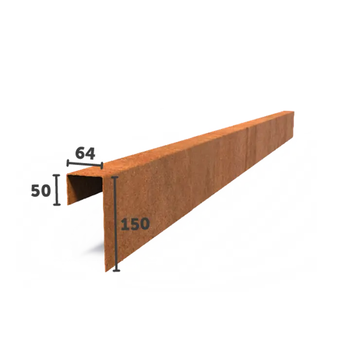 Obrzeże Corten profil przejściowy PPP 2300x2x150x64 (5 szt.)