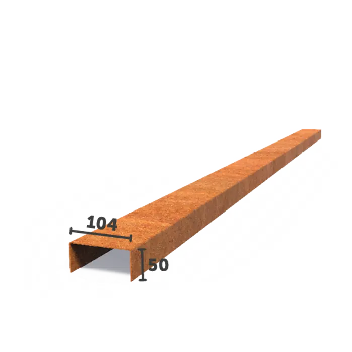 Obrzeże Corten profil przejściowy PPP 2300x2x50x104 (5 szt.)