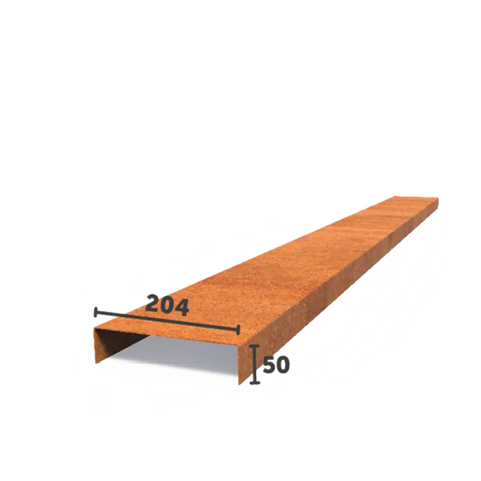 Obrzeże Corten profil przejściowy PPP 2300x2x50x204 (5 szt.)