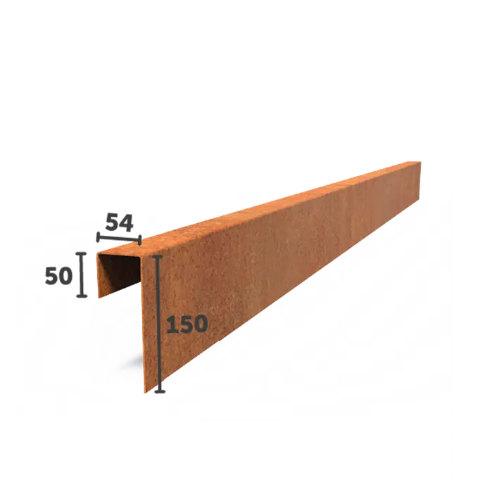 Obrzeże Corten profil przejściowy PPP 2300x2x150x54 (5 szt.)