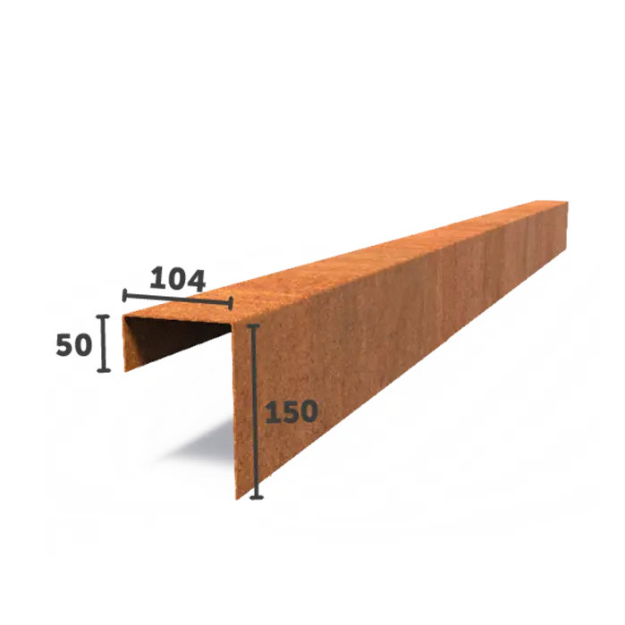 Obrzeże Corten profil przejściowy PPP 2300x2x150x104 (5 szt.)