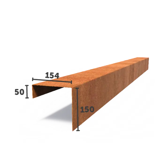 Obrzeże Corten profil przejściowy PPP 2300x2x150x154 (5 szt.)