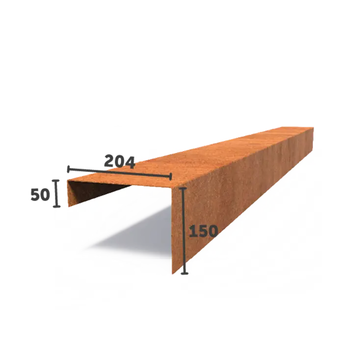 Obrzeże Corten profil przejściowy PPP 2300x2x150x204 (5 szt.)